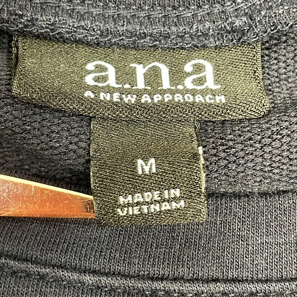 a.n.a. Long Puff Sleeve Raglan Navy Sweatshirt M - Picture 10 of 15